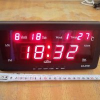 Голям Настолен Електронен Часовник с Термометър и Календар CX-2158, снимка 5 - Други - 43282286