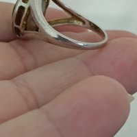 Сребърен пръстен с позлата Буква НН, снимка 3 - Пръстени - 43937681