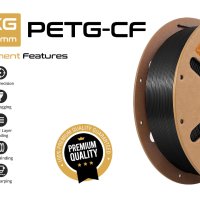 PETG-CF Carbon Fiber Филамент (Нишка) с Карбон за 3Д Принтер, снимка 1 - Принтери, копири, скенери - 43708289