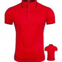 Мъжка тениска с яка 2100 черна, бяла и червена, снимка 1 - Тениски - 36960069