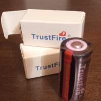 Trustfire 16340, CR123A, Li-Ion, 3.7V, 880 mAh със защита акумулаторна батерия 2 броя , снимка 2 - Друга електроника - 43821146