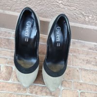 Стилни дамски велурени обувки с токчета, снимка 1 - Дамски обувки на ток - 34590386