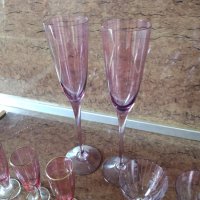 Антикварни ретро чаши от цветно стъкло , снимка 2 - Антикварни и старинни предмети - 42931138