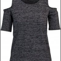СТРАХОТНА блуза фино плетиво цвят графит със сребриста нишка, снимка 1 - Тениски - 38323986