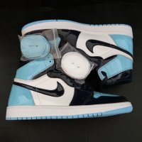 Nike Air Jordan 1 High Metalic Blue Chill Размер 42 Номер Нови Обувки Кецове Сини Маратонки Черно , снимка 4 - Кецове - 38776105