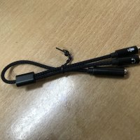 Разделителен кабел за слушалки с микрофон, снимка 1 - Други - 39255309