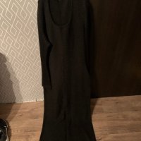 Дълга черна рокля плетиво, снимка 1 - Рокли - 43561607