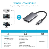 MITOVAYA USB-C към HDMI адаптер 4K@60Hz/хъб за MacBook Air/Pro,Samsung/Pixelbook,XPS и други, снимка 4 - Кабели и адаптери - 44854059