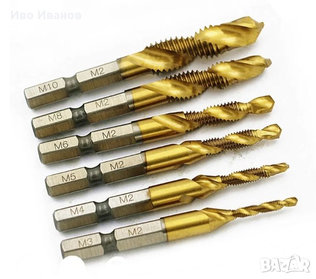 Метчик комбиниран със свредло 6 броя к-кт, снимка 1