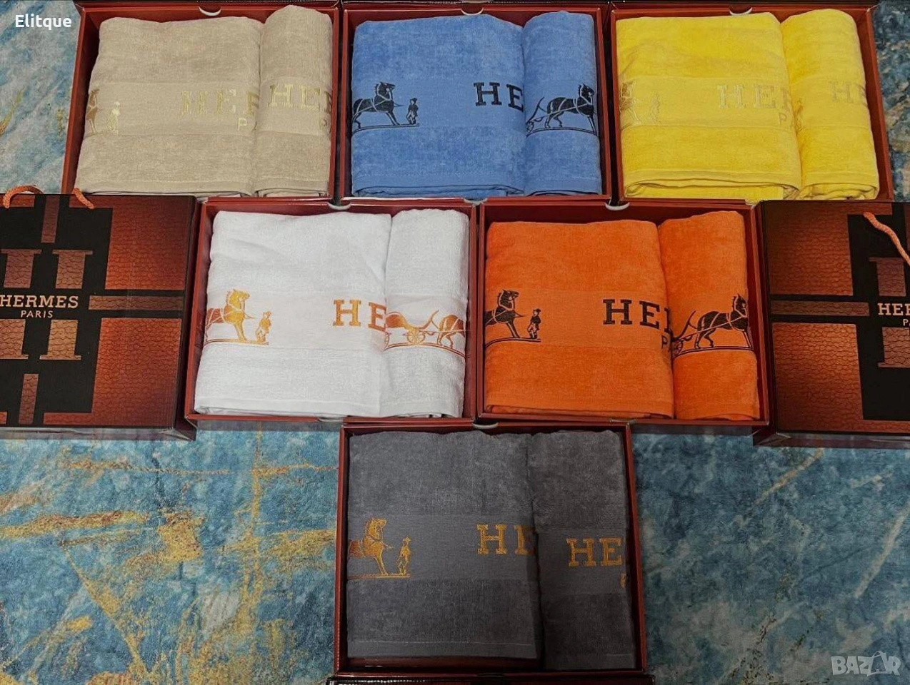 2 броя кърпи Размер 50*90 70*140 %100 памук hermes lacoste Tommy Hilfiger barbie Gucci , снимка 1