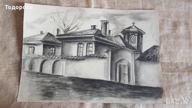 Лот от четири графики на стар художник , снимка 1