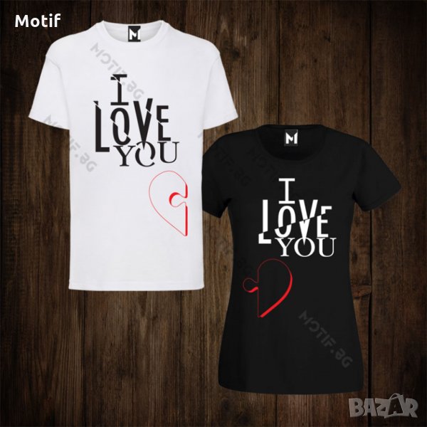 Тениски за двойки - Свети Валентин - дамска тениска + мъжка тениска, снимка 1