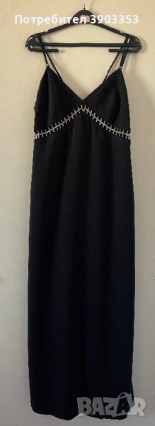 Подплатена дълга рокля с цепка, снимка 1