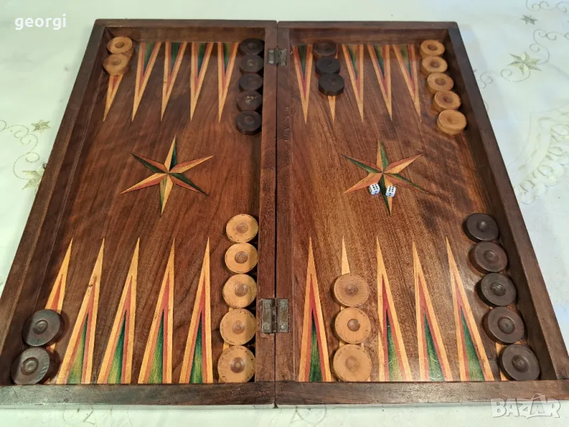 табла за игра ръчна изработка от масивно дърво   24/3, снимка 1
