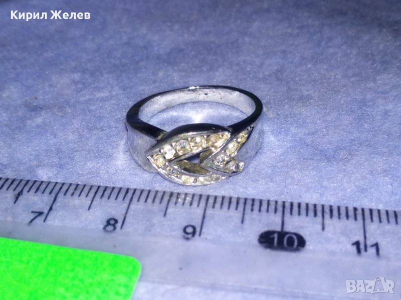 ИЗЯЩЕН МОДЕН КРИСТАЛЕН АРТ ПРЪСТЕН от ХРОМИРАНА НЕРЪЖДАЕМА СТОМАНА 37003, снимка 1