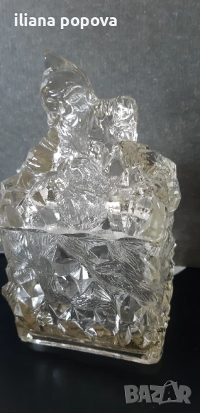 Стъклена захарница, снимка 1