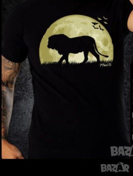 Тениска с щампа LION FULL MOON, снимка 1