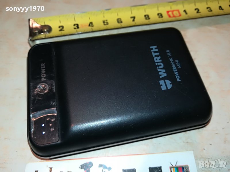 WURTH 10.8 MINI POWER BANK-LI-PO BATTERY 10000mah-GERMANY 1610222007, снимка 1