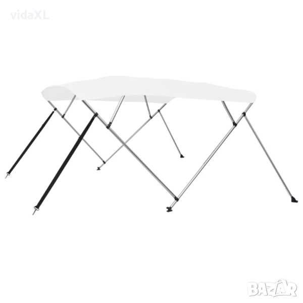 vidaXL Тента за лодка, 4 дъги, бяла, 243x180x137 см（SKU:92367）, снимка 1