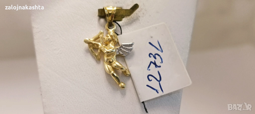 Нова-Златна висулка ангелче-1,33гр/14кр, снимка 1