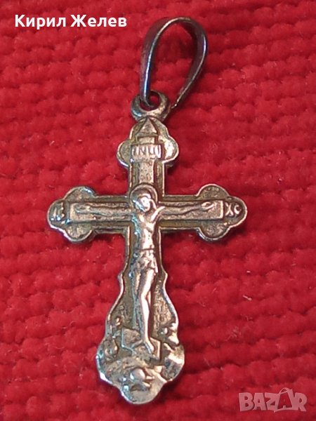 СПАСИ и СОХРАНИ Старинно СРЕБЪРНО ПРАВОСЛАВНО РАЗПЯТИЕ КРЪСТ СРЕБРО 925 с ПЕЧАТ на МАЙСТОРА 40531, снимка 1