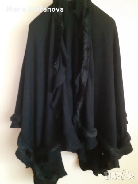 Черно асиметрично пончо, снимка 1