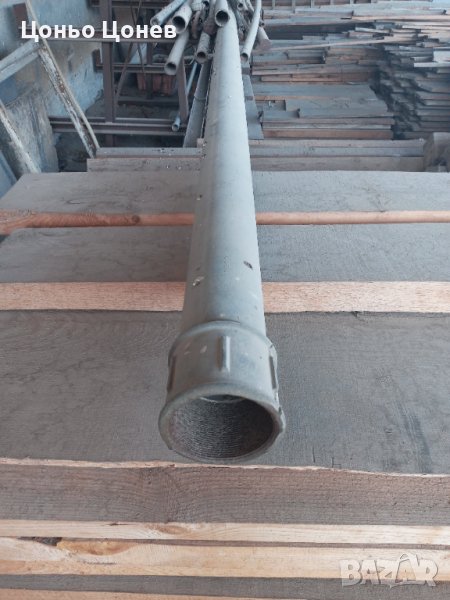 Поцинкована тръба 3.1/2'' (Ф 90) дължина 8.00 м. с цолова резба от двете страни и муфа, снимка 1
