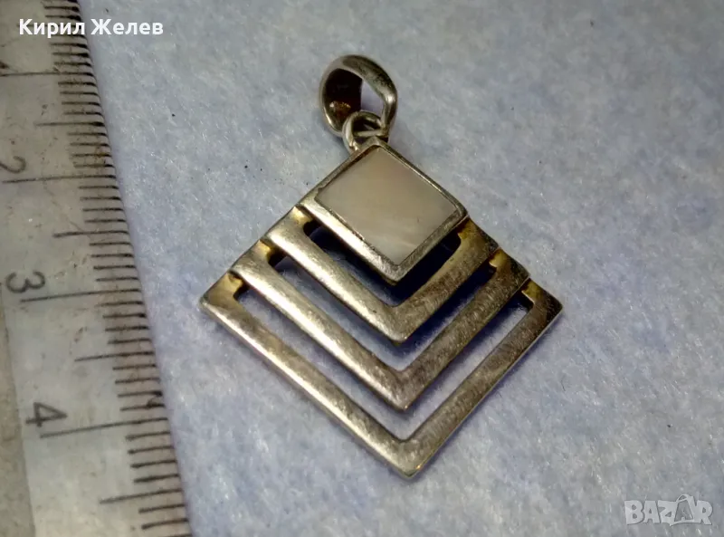 NIKOL@S АВТОРСКИ СЕДЕФЕН СРЕБЪРЕН МЕДАЛЬОН СРЕБРО 925 РЪЧНА РАБОТАна ИЗВЕСТНИЯ БИЖУТЕР НИКОЛАС 32107, снимка 1