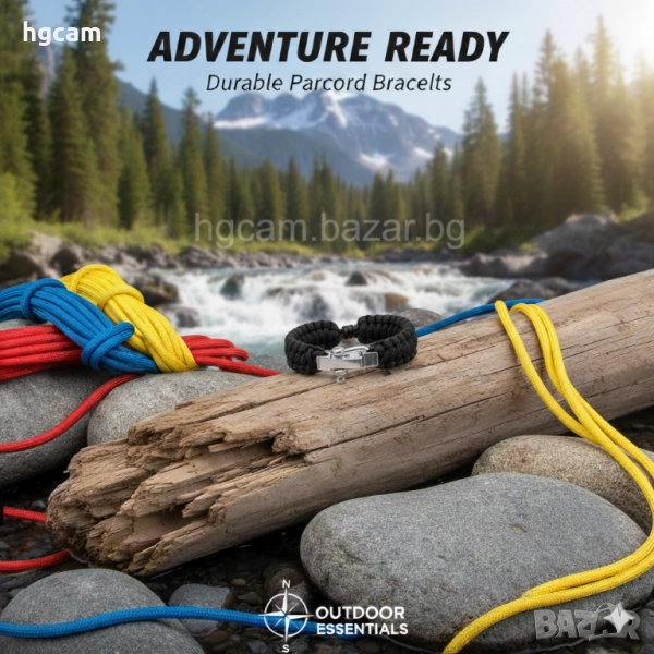 Паракорд тактическа гривна за оцеляаване с меална катарама, снимка 1