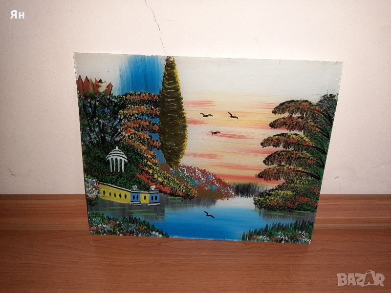  Красива Картина/Рисунка върху Стъкло-29см/23см , снимка 1
