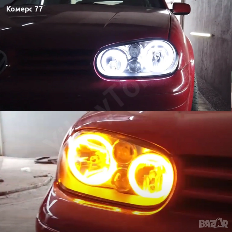 Cotton LED рингове за фарове (ангелски очи) за Фолксваген ГОЛФ 4., снимка 1