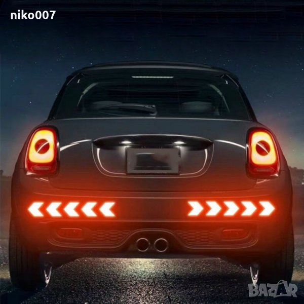 Предупредителен знак-Нощна безопасност-Стикери-bmw-ауди-vw-опел-форд-шкода-рено-пежо-мерцедес-сеат-х, снимка 1