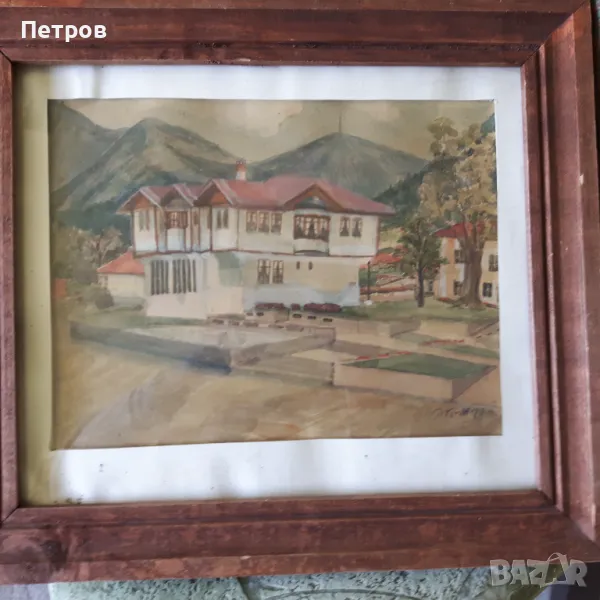 картина акварел 47/42 см, снимка 1