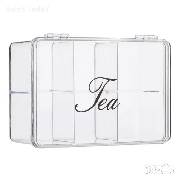 Кутия за чай или кафе, Пластмасова с капак, 21х14,5х8,5 см, снимка 1
