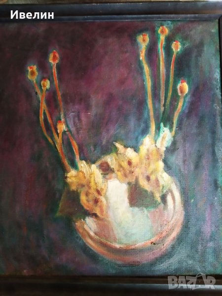 стара картина-цветя, снимка 1