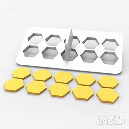 Шестоъгълник шестоъгълници пчелна пита килийки резец пластмасова форма фондан тесто, снимка 1