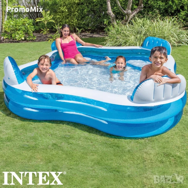 Надуваем басейн Intex 56475NP Swim Centre Family Lounge Pool 229 х 66 см  4 седалки, снимка 1