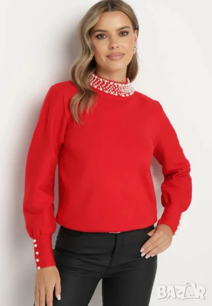 блуза тип риза с перли, снимка 1