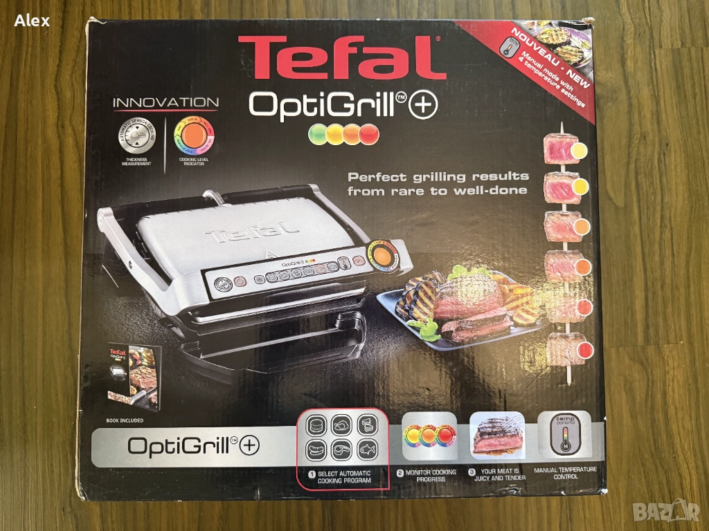 Грил Tefal OptiGrill+ GC712D34. Пълен комплект, снимка 1