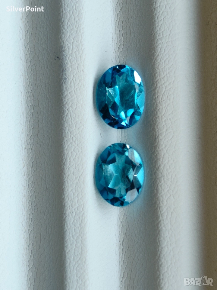 Топази чифт Swiss blue, снимка 1