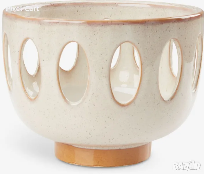 0182 Декоративна купа Ø20xВ16см бежова, снимка 1