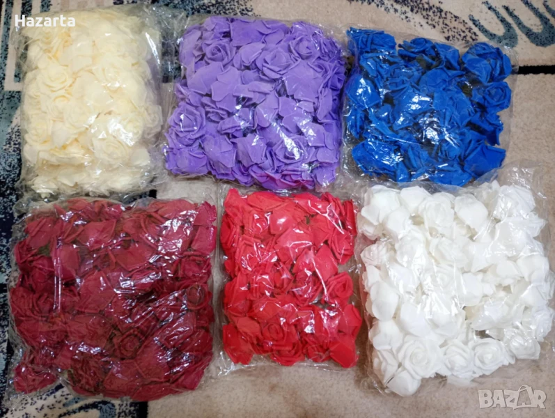 Изкуствени Рози от Фоам 6-7 см., снимка 1