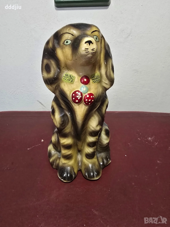 Старо керамично куче касичка, снимка 1