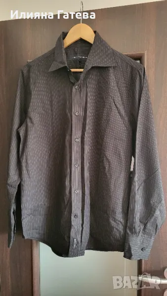 Нова черна мъжка риза с етикет French connection р-р М, снимка 1