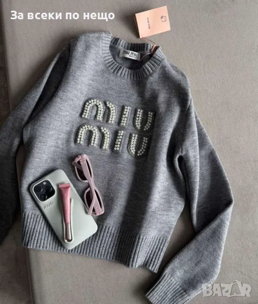 Дамски сив пуловер Miu Miu Код A284, снимка 1