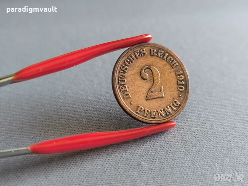 Райх монета - Германия - 2 пфенига | 1910г.; серия A, снимка 1