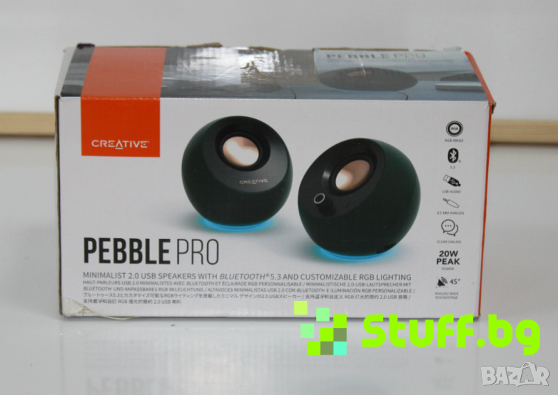 Озвучителна система Creative PEBBLE PRO, Bluetooth 5.3,USB-C,BassFlex, снимка 1