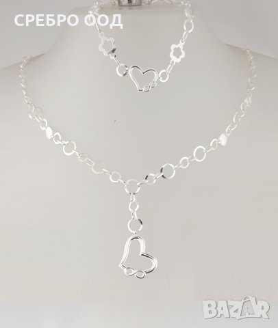 Сребърни колиета и гривни Ag925, снимка 6 - Колиета, медальони, синджири - 30850778