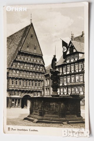 Стара черно-бяла картичка Хилдесхайм 1935, снимка 1 - Филателия - 44128784