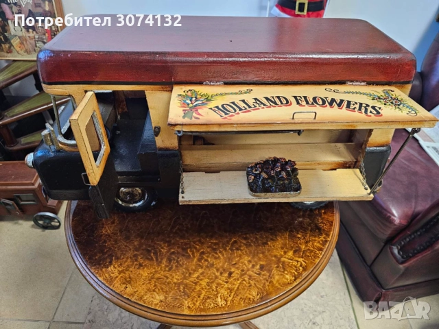 Уникално ръчно изработено и рисувано камионче за цветя, снимка 5 - Декорация за дома - 52945186